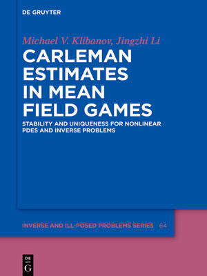 cover image of Carleman Estimates in Mean Field Games
